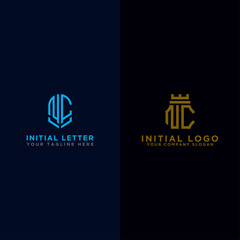 Set logo design, Inspiration for companies from the initial letters of the NC logo icon. -Vectors