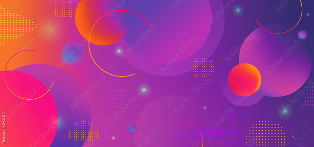 Poster trendy modern background with abstract geometric dynamic shapes. vector illustration eps 10. colorfu