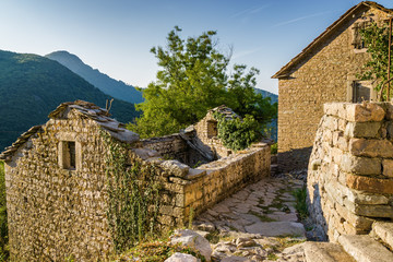 Fototapeta premium Abandoned village Gornja Lastva near Tivat, Montenegro.