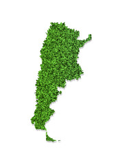 Fototapeta premium Vector isolated simplified illustration icon with green grassy silhouette of Argentina map. White background