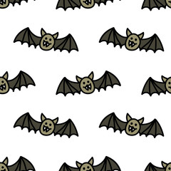 bat seamless doodle pattern, vector illustration