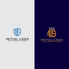 Set logo design, Inspiration for companies from the initial letters of the NS logo icon. -Vectors