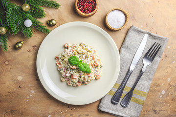 Traditional Russian Christmas and New year salad