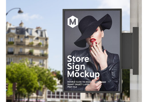 Sign on Street Mockup