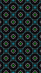 Ornate geometric pattern and abstract multicolored background