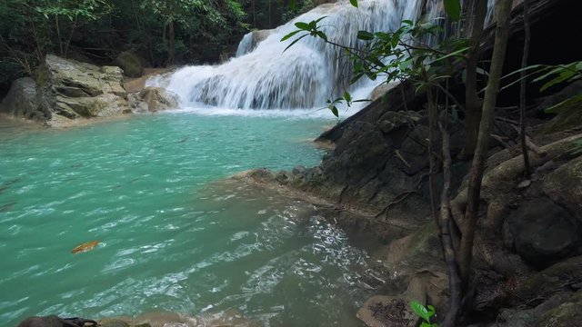 Erawan Waterfall (dolly shot), Kanchanaburi, Thailand