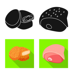 Isolated object of product and poultry symbol. Set of product and agriculture stock symbol for web.