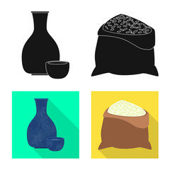 Isolated object of crop and ecological sign. Collection of crop and cooking stock vector illustration.