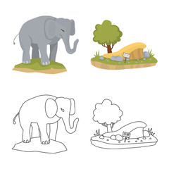 Vector illustration of nature and fun symbol. Set of nature and entertainment vector icon for stock.