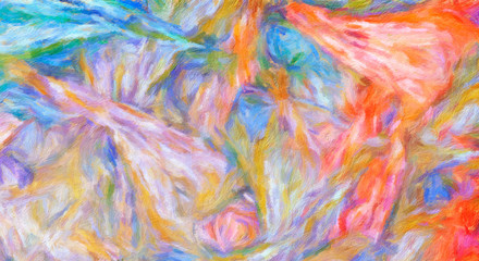 Abstract texture background. Digital painting in Vincent Van Gogh style artwork. Hand drawn artistic pattern. Modern art. Good for printed pictures, postcards, posters or wallpapers and textile print.