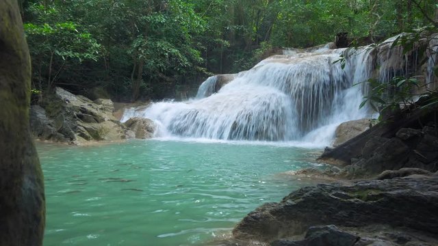 Erawan Waterfall (dolly shot), Kanchanaburi, Thailand