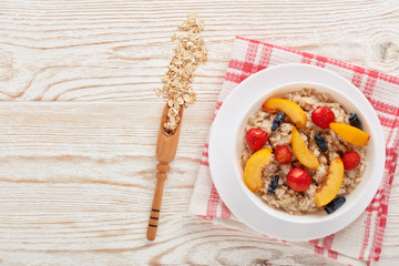 Oatmeal porridge. Healthy breakfast