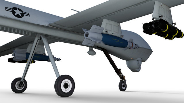 flying combat drone 3d illustration