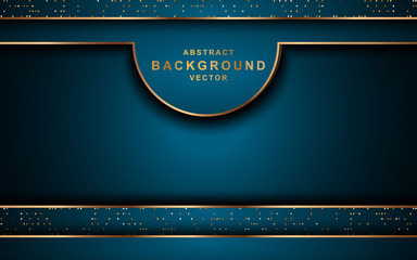 luxurious dark background with golden line and glitter.