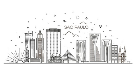 Sao Paulo city skyline background