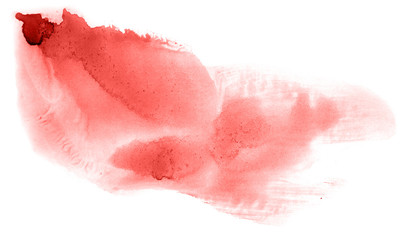Abstract watercolor background hand-drawn on paper. Volumetric smoke elements. Red color. For design, web, card, text, decoration, surfaces.