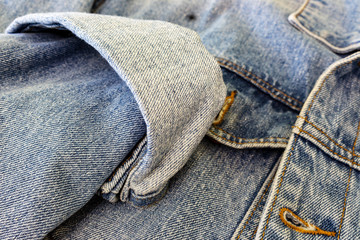 jacket made of old worn faded denim