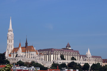 Matthias church and Fishermans bastion landmark Budapest cityscape Hungary