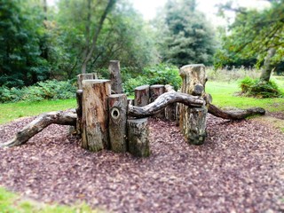 Tilt Shift Photo of Natural Play Area on Chorleywood Common in Hertfordshire, UK