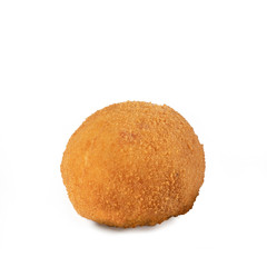 Arancino al burro Isolated on white background typical sicily
