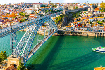 Dom Luis I Steel Bridge on the Douro River in Porto, Portugal