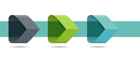 Green infographic arrows with step up options. Template in flat design style