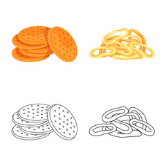 Vector design of Oktoberfest and bar symbol. Set of Oktoberfest and cooking stock symbol for web.