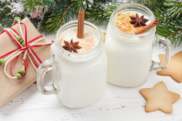Eggnog. Traditional christmas cocktail