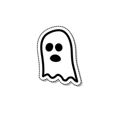 ghost doodle icon, vector illustration