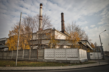 Abandoned power station, autumn