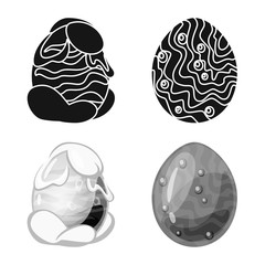 Isolated object of animal and prehistoric sign. Set of animal and cute stock vector illustration.