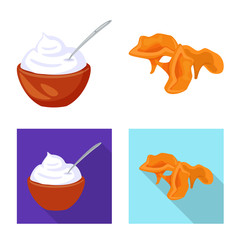 Vector illustration of taste and product logo. Collection of taste and cooking vector icon for stock.