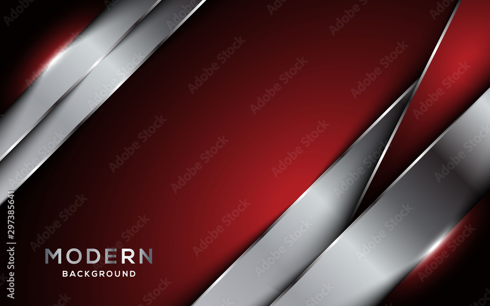 Poster abstract red metallic overlap design modern futuristic technology background vector.