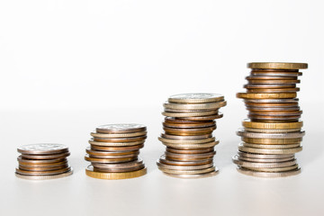 stack of money coins, business growth finance concept