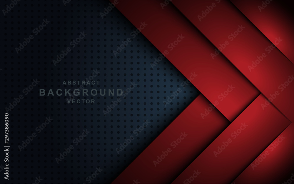 Poster elegant navy blue background with red overlap layer