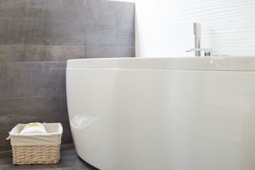 bathroom close-up. Large white bathroom in a modern interior