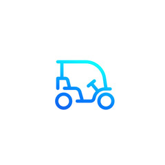 Golf cart line icon, vector