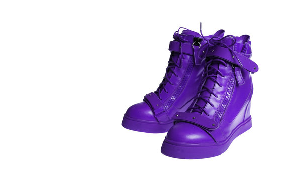 purple female boots
