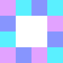 Fototapeta premium empty square white on pastel color squares checkered block, template banner checker multi color pink and blue, ad colorful block soft purple, cubes square polygon mosaic and copy space advertising