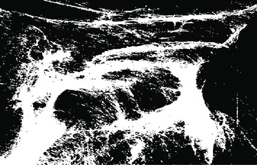 Dark and creepy grunge texture vector. Distressed black overlay texture. Grunge background. Abstract obvious dark worn textured effect. Vector Illustration. Black isolated on white. EPS10.