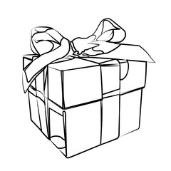 gift contour vector illustration isolated