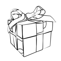 gift contour vector illustration isolated