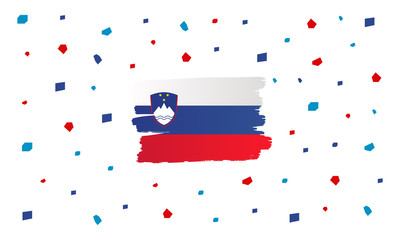 Sovereignty Day in Slovenia. National happy holiday, celebrated annual in October 25. Slovenia flag. Patriotic elements. Poster, card, banner and background. Vector illustration