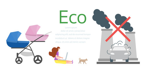 Ecology pollute car plant Environmental pollution