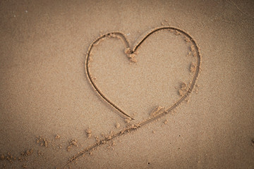 heart on the sand