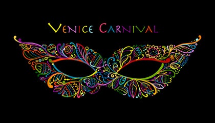 Carnival venetian mask ornamental for your design