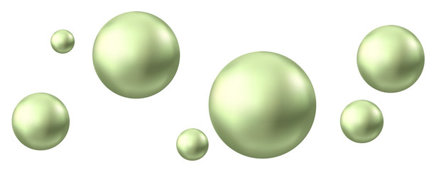 Green glossy sphere isolated on white background.