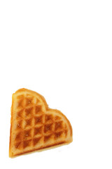 Heart shaped cookies. Viennese waffles on a white background