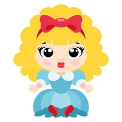 Illustration of a cute doll flat icon