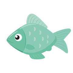 Illustration of a cute fish flat icon